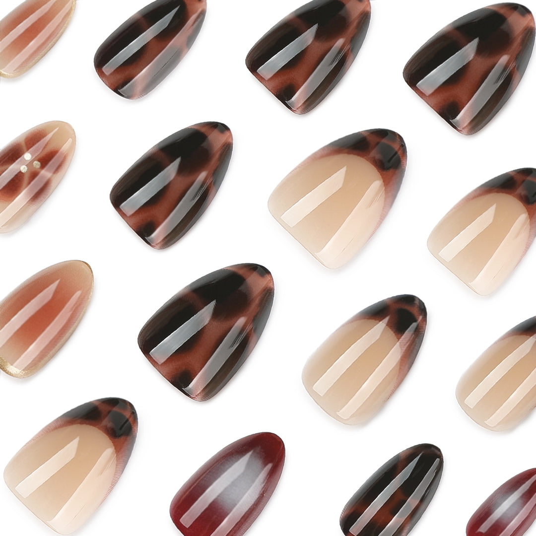 Glamorous acrylic stiletto nails with elegant glitter design Kalsten