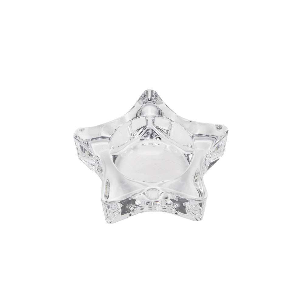 Star-Shaped Thick Crystal Glass Tealight Candle Holder Kalsten
