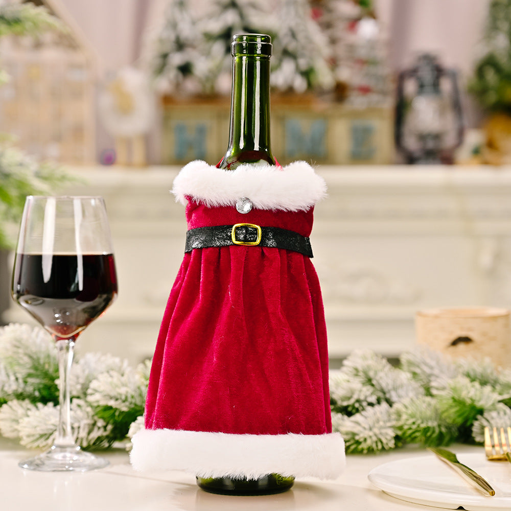 Wine Bottle Santa Costume Cover