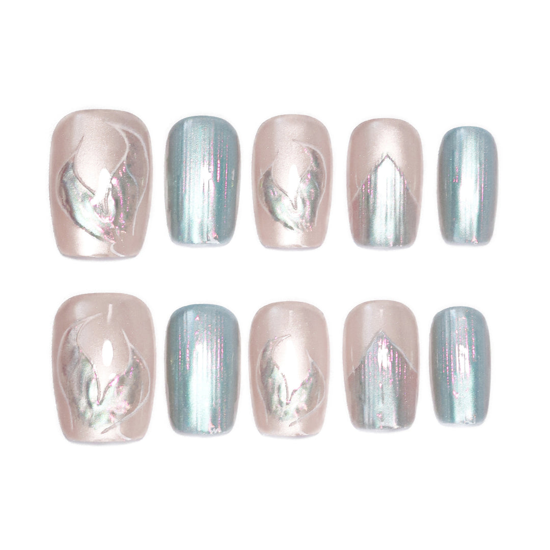 Artistic Nail Tips with Floral Design Kalsten