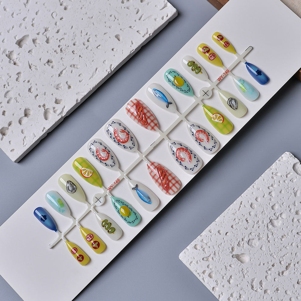 Artistic Ocean-Inspired Press-On Nails Kalsten