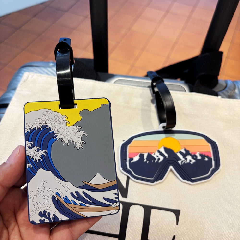 Mountain View Ski Goggles Luggage Tag Kalsten