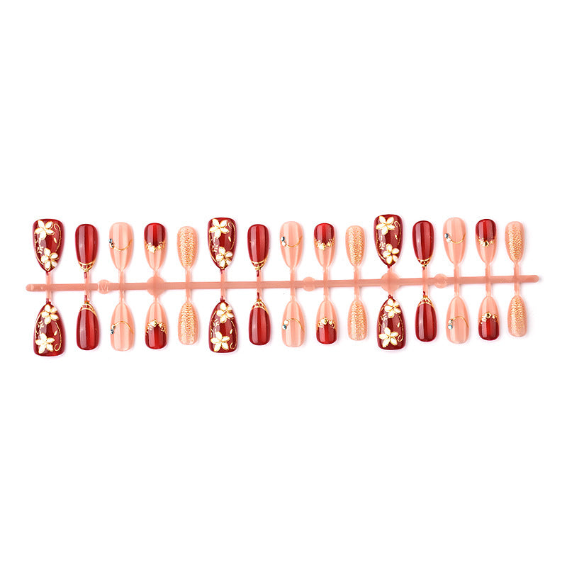 Decorative Floral Design Press-On Nails Kalsten
