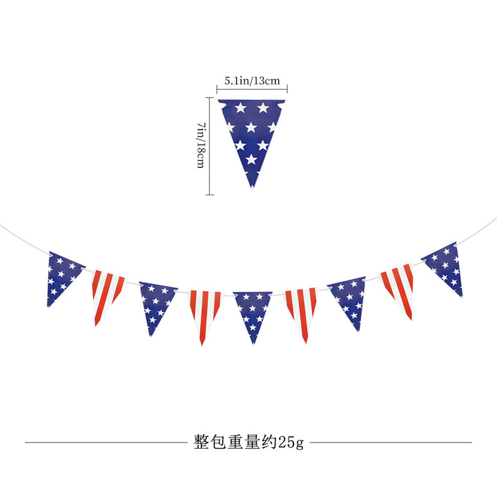 Unisex nan pennant string made of durable polyester with star and stripe motif for party decoration Kalsten