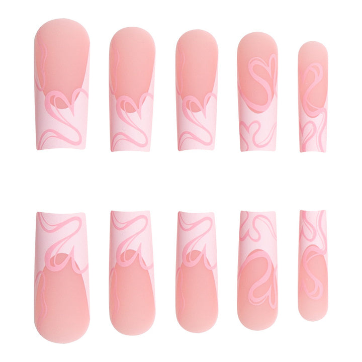 Long Press-On Nail Art Set with Heart Design Kalsten