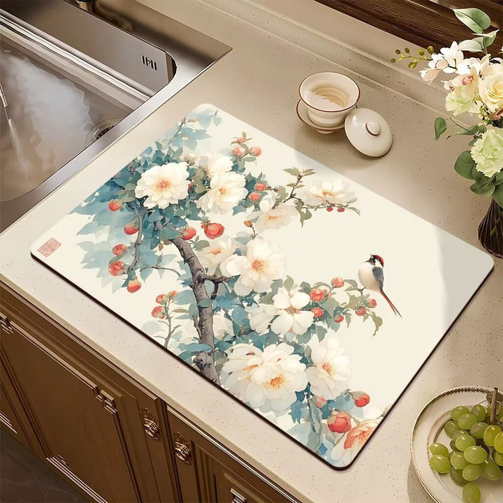 Artistic Floral Design Kitchen Mat Kalsten