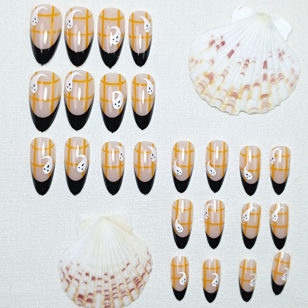 Artistic Halloween-Themed Press-On Nail Set Kalsten