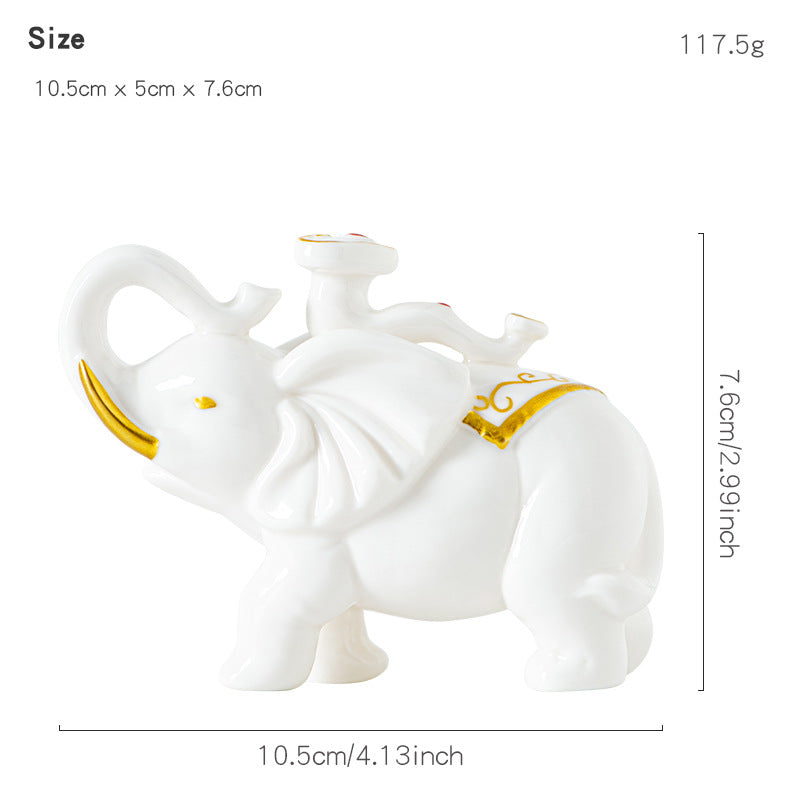 Elegant elephant figurine made of high-quality ceramic Kalsten