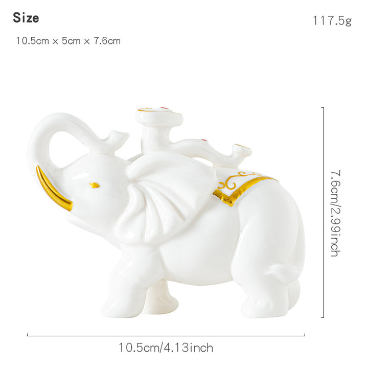 Elegant elephant figurine made of high-quality ceramic Kalsten
