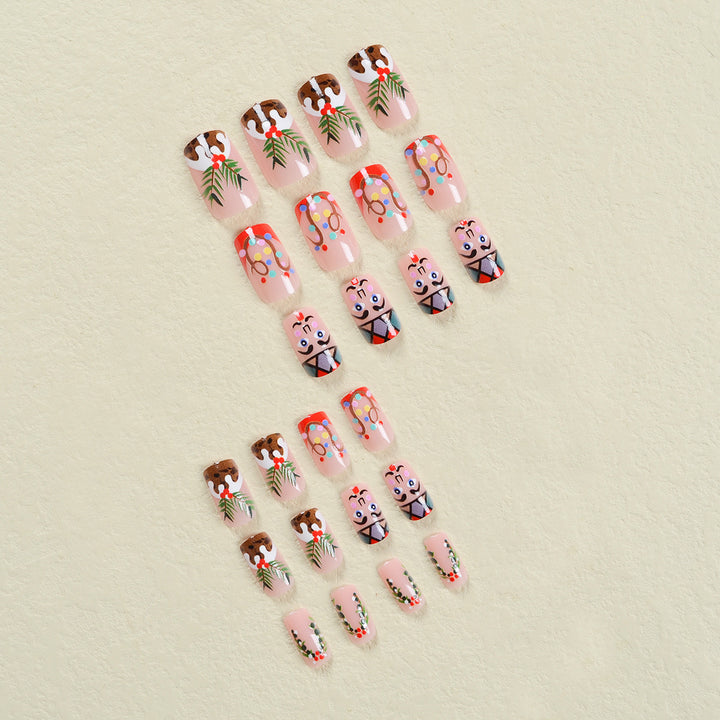 Artificial nail set with festive Christmas motifs Kalsten