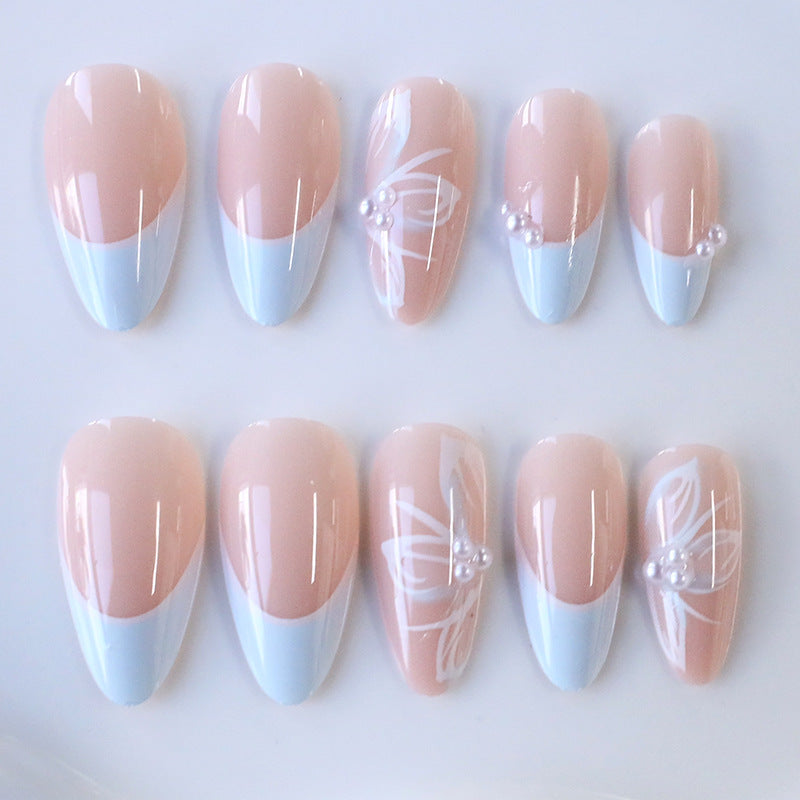 Elegant Floral-Accent Acrylic Nail Design Kalsten