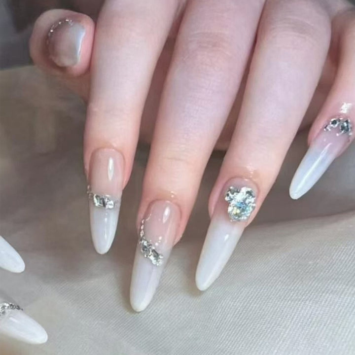 Artificial nail set with elegant tips and crystal accents Kalsten