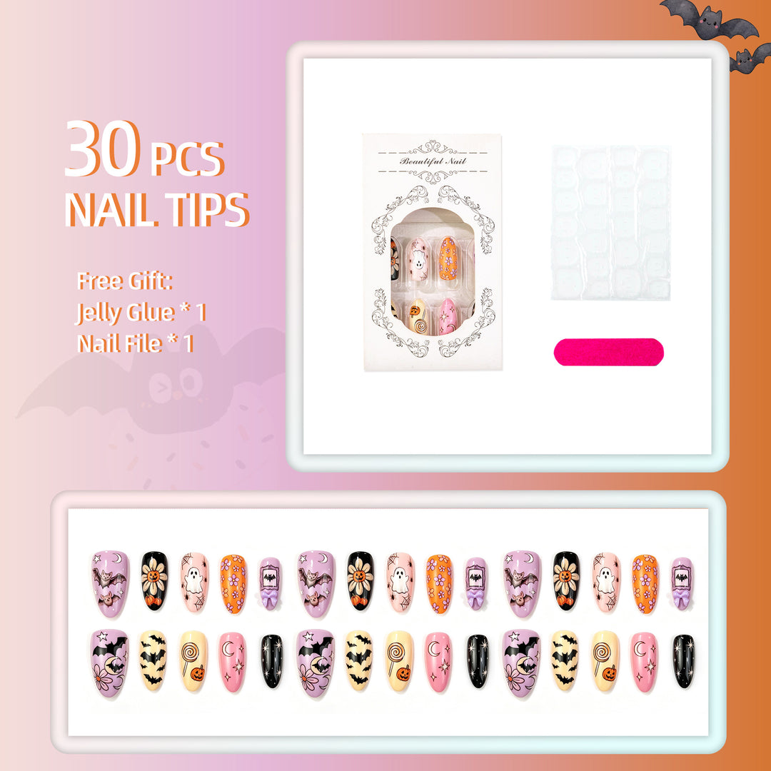 Halloween-Themed Artistic Press-On Nail Set