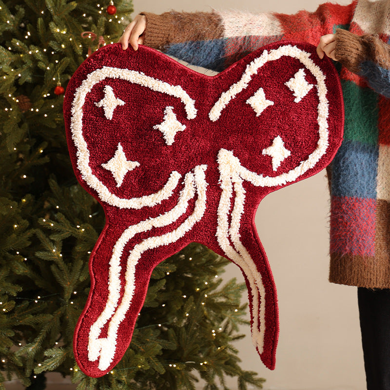 Shaped tufted decorative carpet with loop and star motif Kalsten