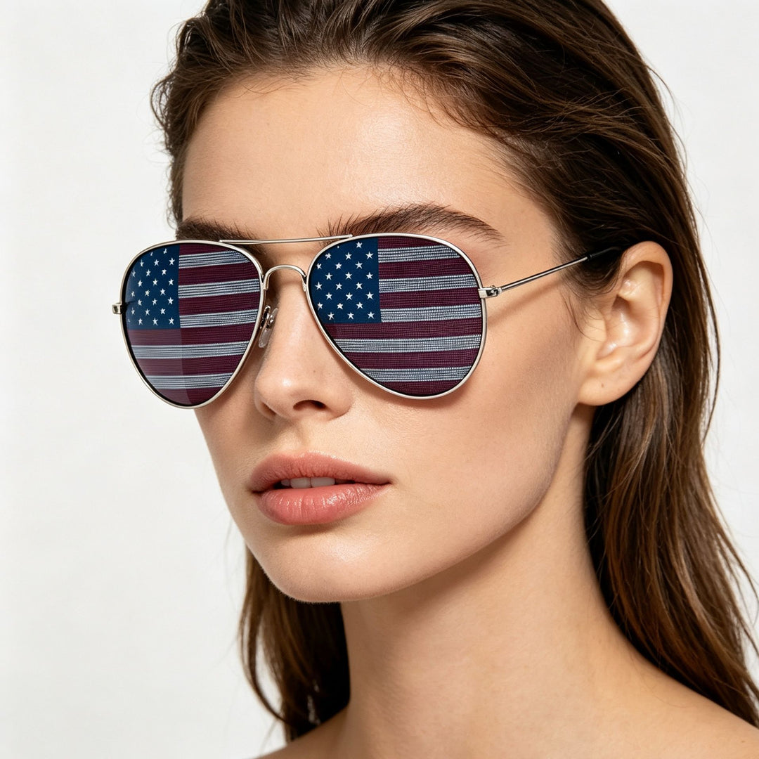 Patriotic Flag Aviator Sunglasses Kalsten