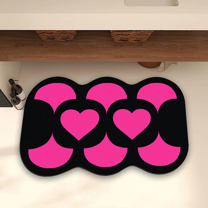 Elegant Heart-Shaped Bath Mat