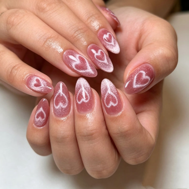 Heart-Designed Press-On Nails Kalsten
