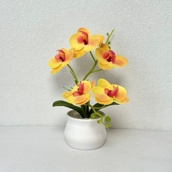 Elegant Artificial Orchid Plant Arrangement for Home Decor