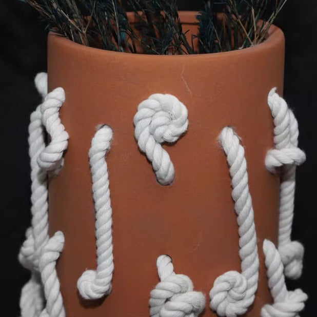 Decorative Plant Pot with Rope Handle