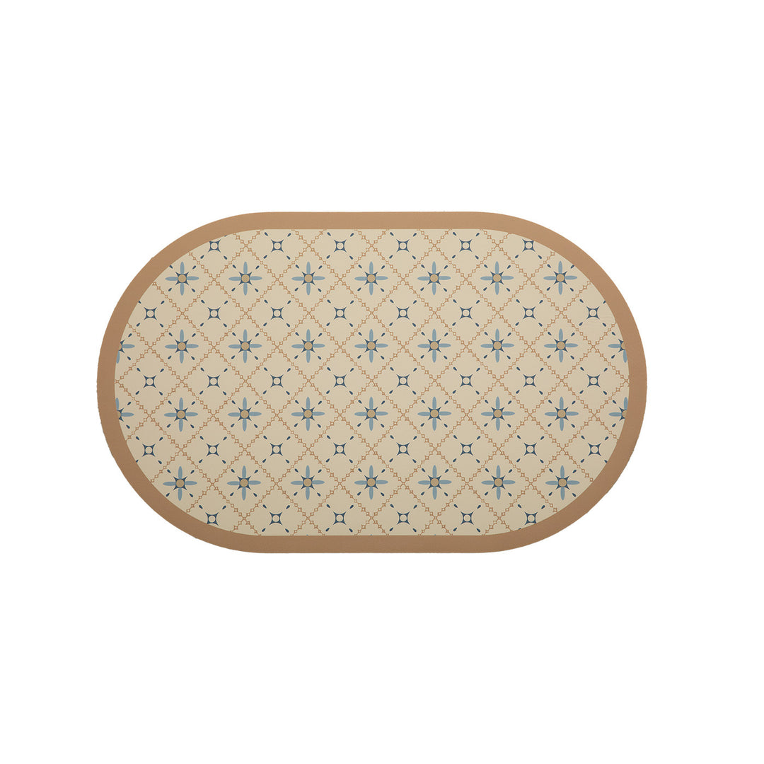 Oval wipeable placemat with embossed tulip pattern and non-slip underside Kalsten