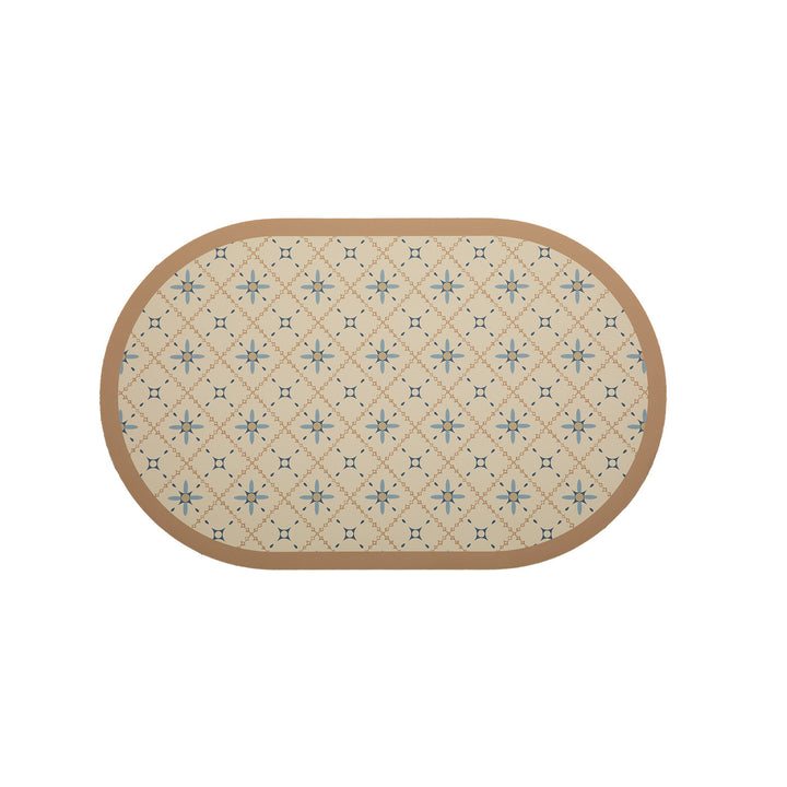 Oval wipeable placemat with embossed tulip pattern and non-slip underside Kalsten