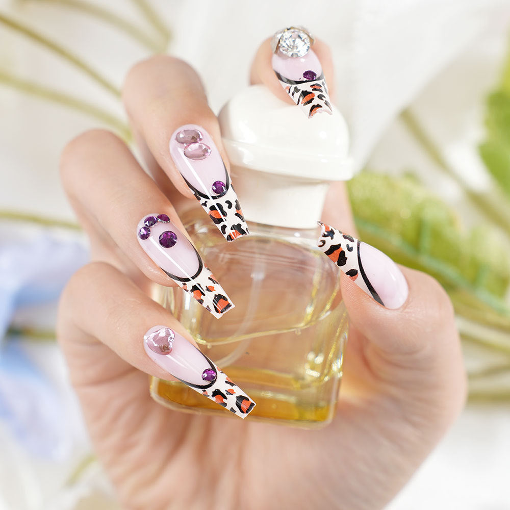 Decorative Long Coffin Press-On Nail Set Kalsten