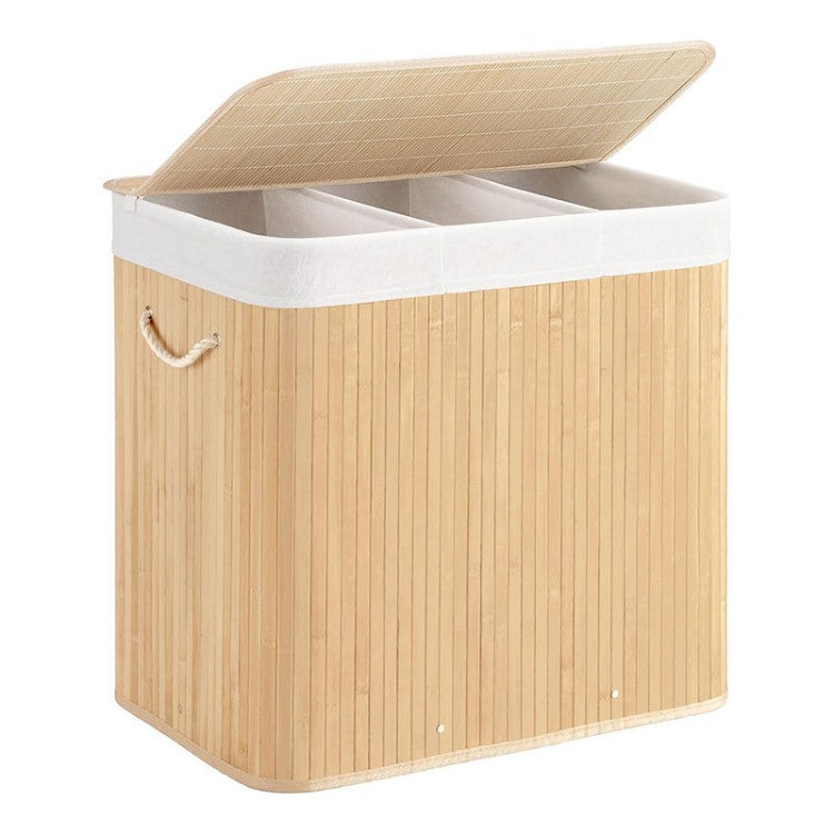 Bamboo Laundry Sorting Bin with Various Compartments Kalsten