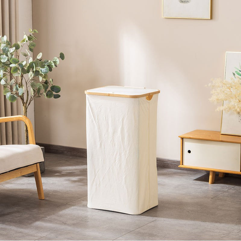 Laundry basket with removable lid and bamboo frame Kalsten