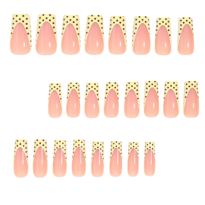 Artistic Long Nail Extensions with Polka Dot Design Kalsten