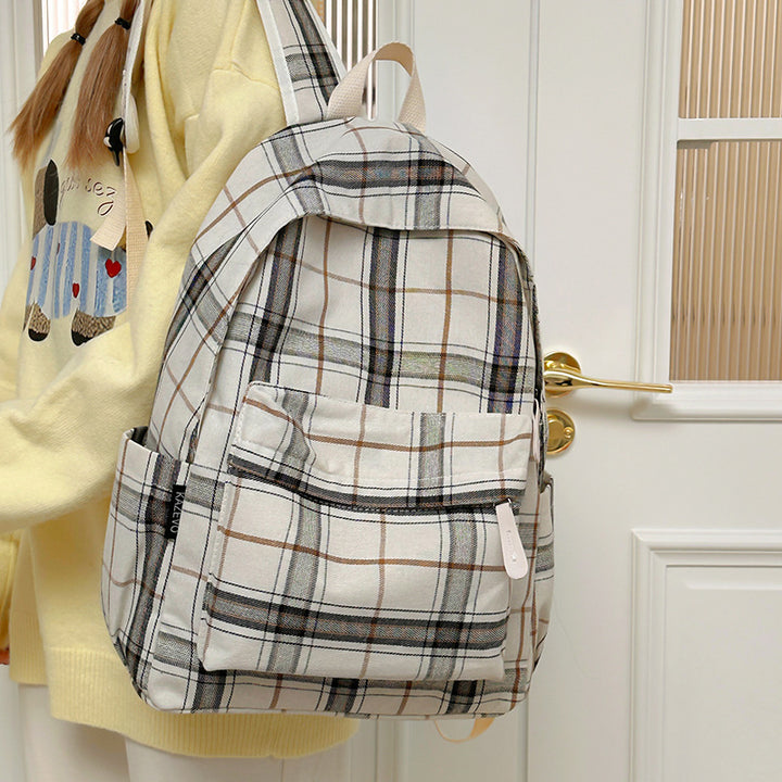 Plaid Patterned Backpack Kalsten