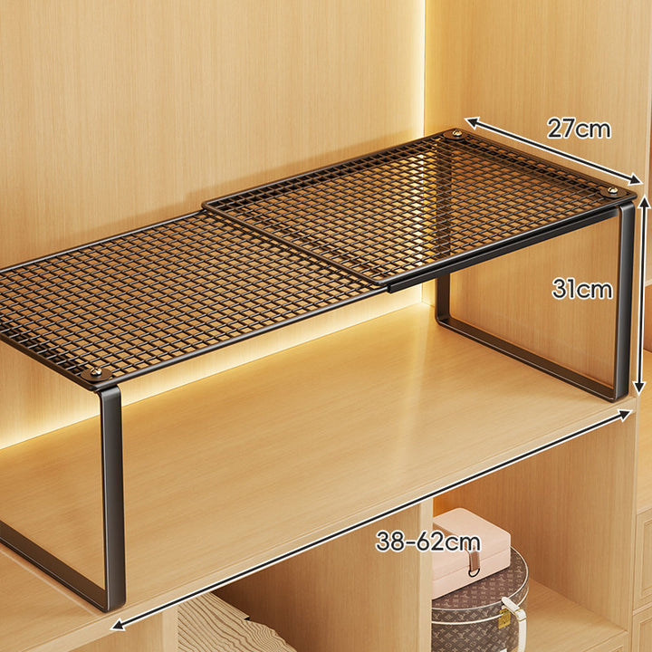 Adjustable Expandable Mesh Closet Shelf Riser with Sturdy U-Leg Support