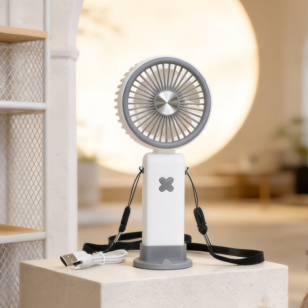 Ladies Portable Hand Fan with Flexible Design and USB Connection Kalsten