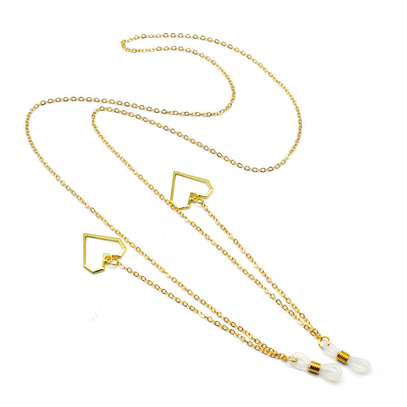 Heart-Shaped Geometric Elegance Eyewear Chain Kalsten
