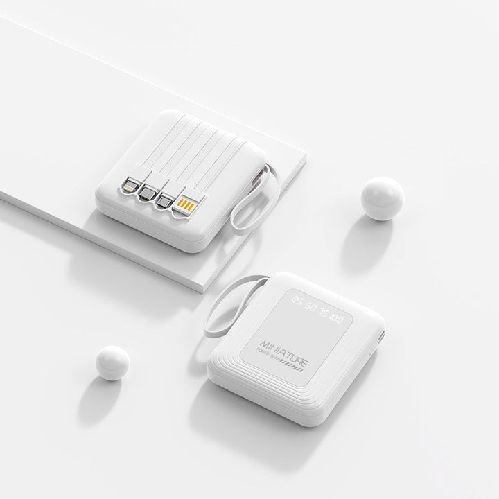 Slim Powerbank with Integrated Cables Kalsten