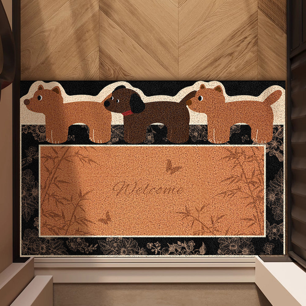 Cute Bear-Themed Welcome Mat