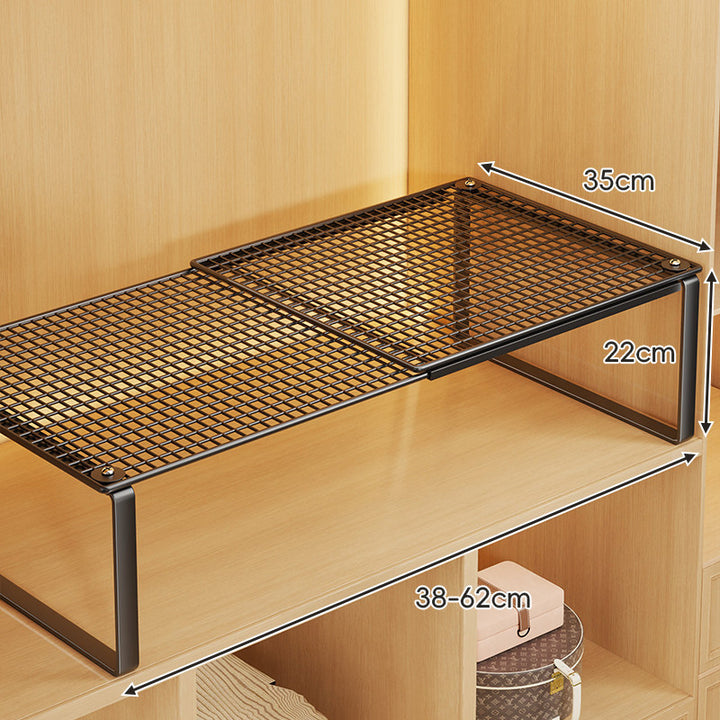 Adjustable Expandable Mesh Closet Shelf Riser with Sturdy U-Leg Support
