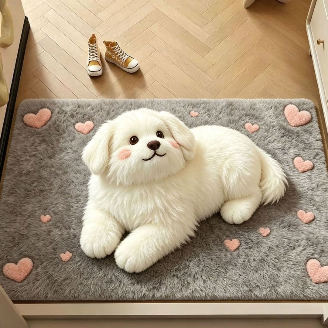 Cute seal-shaped plush bath mat