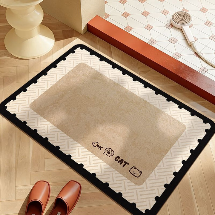 Decorative Cat-Themed Bath Mat