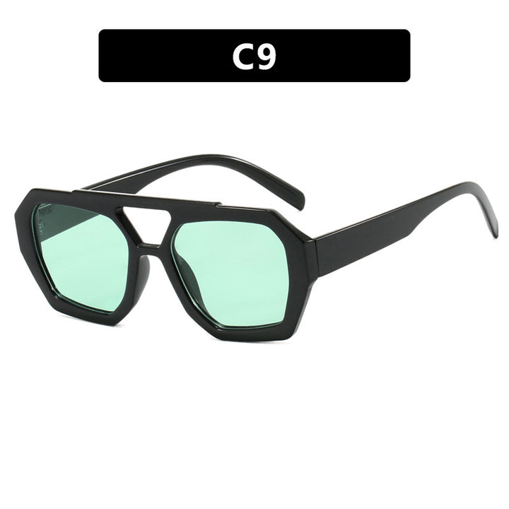 Women's geometric sunglasses made of durable plastic with polarized lenses Kalsten