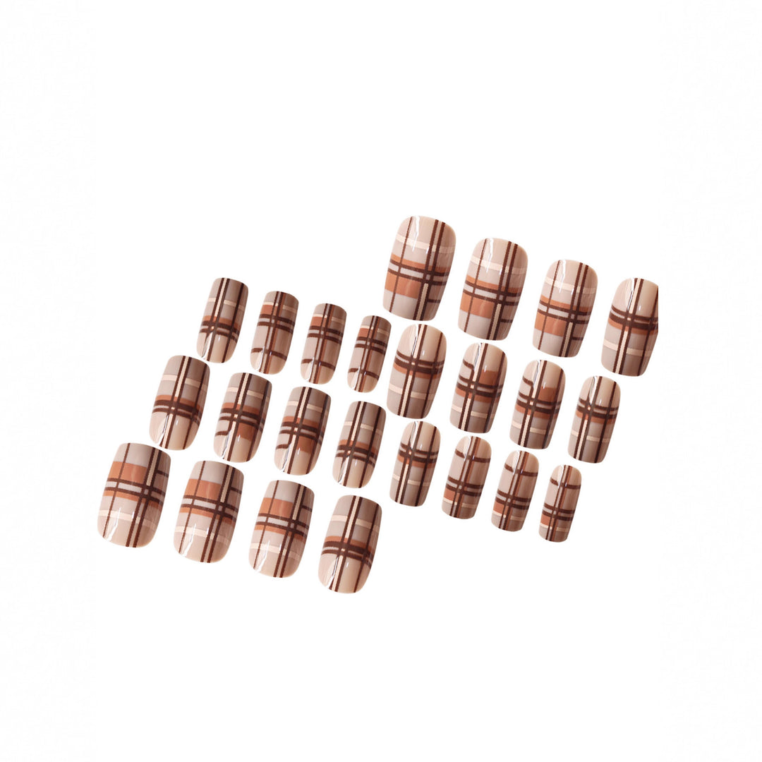 Stylish Plaid Press-On Nail Set Kalsten