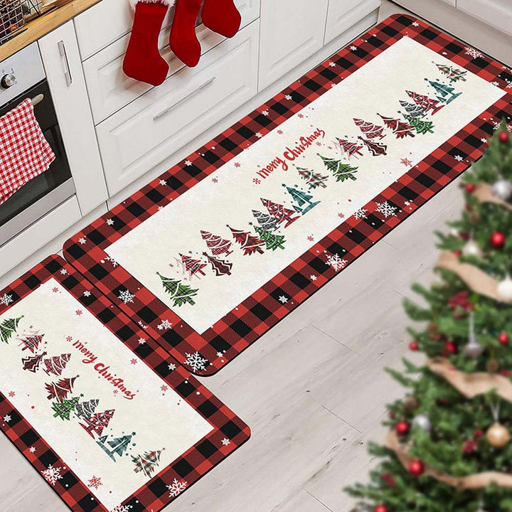 Christmas-Themed Kitchen Mat Set