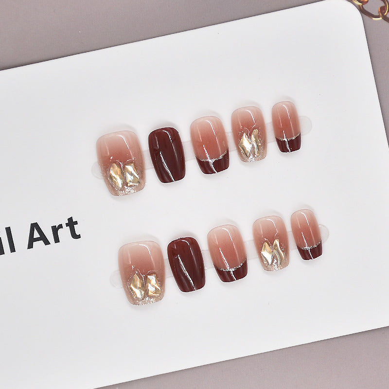 Elegant Foil and Floral Press-On Nail Set Kalsten