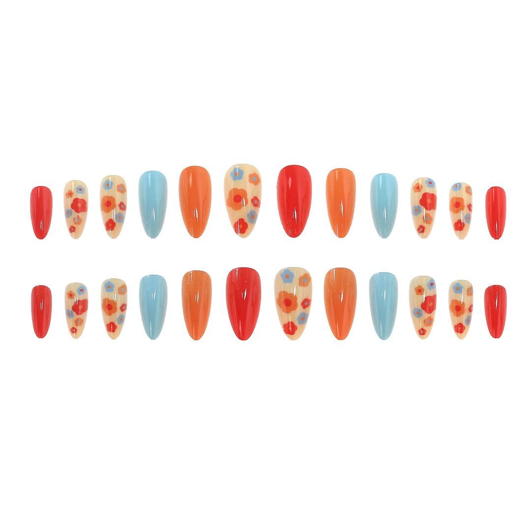 Colorful Floral Nail Art