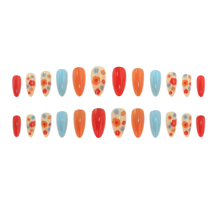Colorful Floral Nail Art