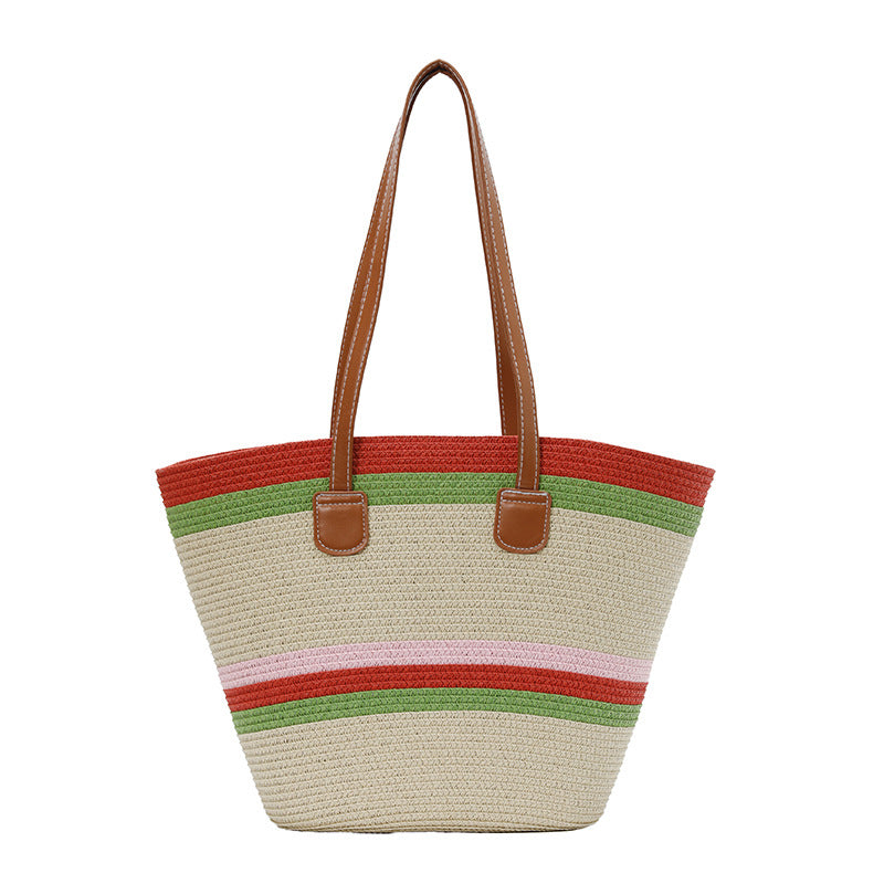 WoColorful Straw Beach Tote Bag Kalsten