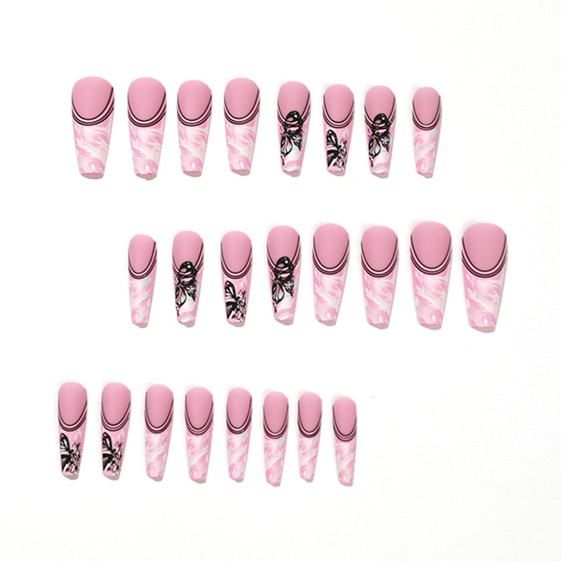 Artificial nail art with delicate butterfly designs Kalsten