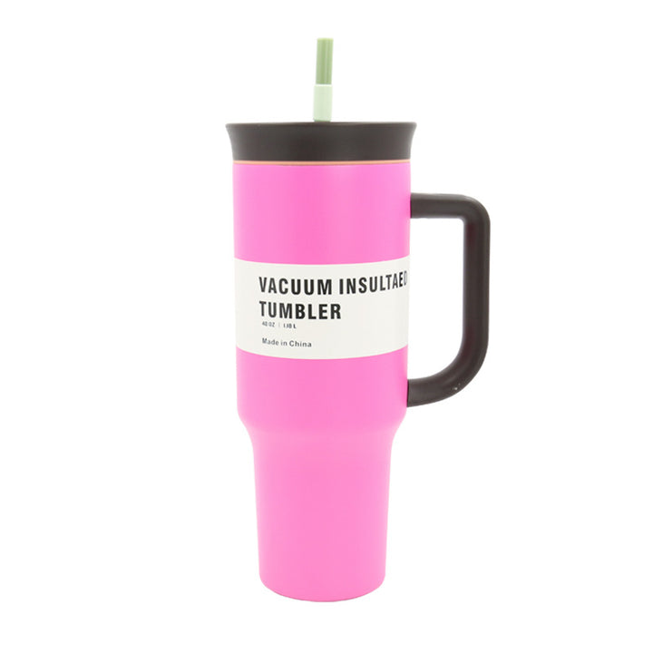 Women's Vacuum-Insulated Drinking Cup with Handle and Straw Kalsten