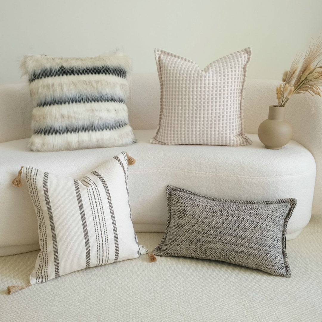 Textured Home Throw Pillow for Sofa Decor