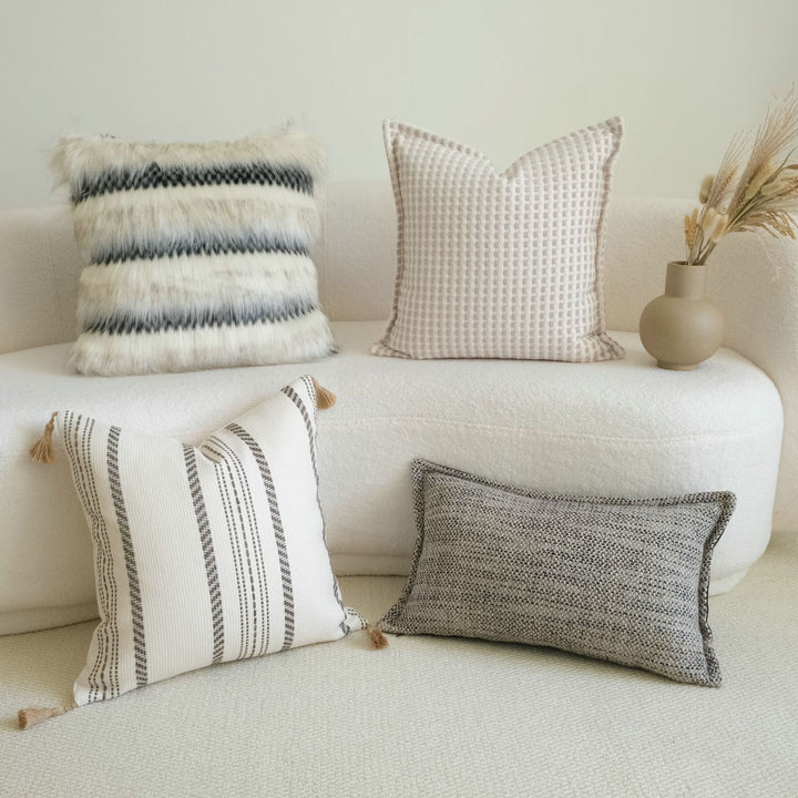 Textured Home Throw Pillow for Sofa Decor