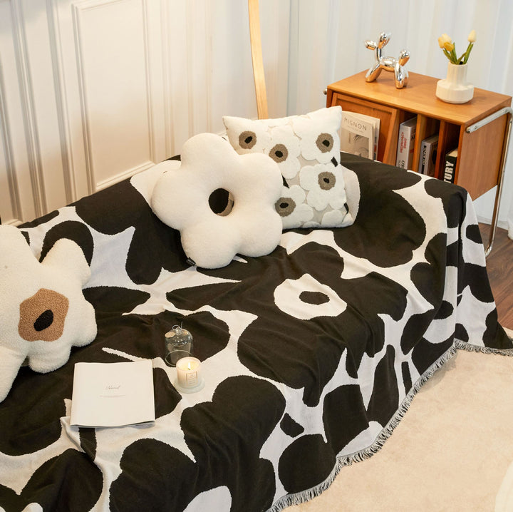 Floral Patterned Decorative Sofa Blanket